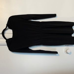 BCBG generation long sleeve black open back dress